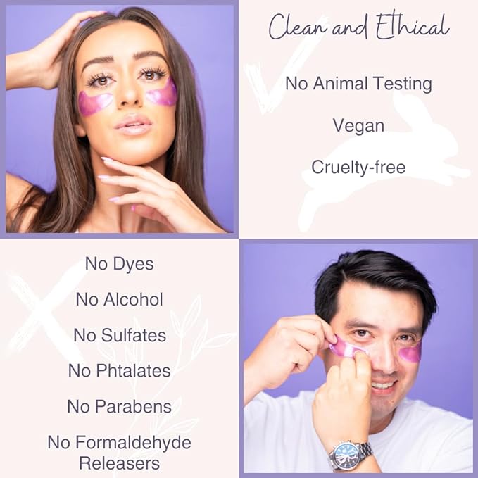 Under Eye Masks (20 Pairs) Collagen & Hyaluronic Acid - Reduce Wrinkles, Dark Circles, Puffy Eyes, Bags, Anti Aging Patches & Face Moisturizer Sensitive Skin Safe- Mothers Day