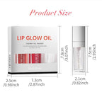 Liquid Lip Oil Gloss, 3 Pack Moisturizing Hydrating Nourishing Long Lasting Tinted Lip Gloss Plumper Gift Box for Teens Women Wife Mum Gift Idea