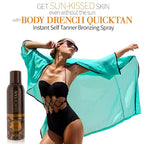 Body Drench QuickTan Instant Self Tanner Bronzing Spray, Salon-Quality Medium/Dark Tan, Streak-Free, Tinted Formula, 6 oz, 1-pack