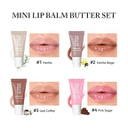 4Pcs Hydrating Lip Gloss Set, Mini Lip Butter Balm Pack, High Shine Glass Finish Lip Moisturizing Plumping Lip Gloss Shiny Jelly Liquid Lipstick for Women