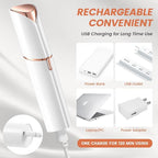 Facial Hair Removal for Women- as Seen on TV Painless Face Shaver -Painless Womens Facial Hair Remover with 2 Replacement Heads, Lipstick-Sized, USB Rechargeable（White）