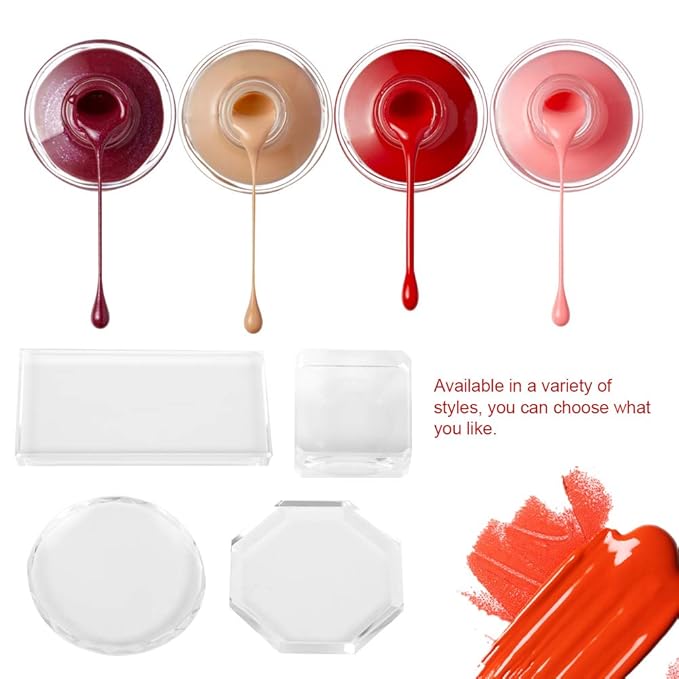 Glass Nail Art Palette Transparent Paint Drawing Colorful