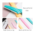 Facial Razor, 64 Pcs Eyebrow Shavers for Women, Multipurpose Exfoliating Dermaplaning Tools for Face With Precision Cover, 4 Colors