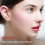 Liquid Blush for Cheeks,Soft Cream Matte Korean Makeup Blush,Lightweight Breathable Feel Long Lasting Natural Red Pink Peach Orange Rose Creamy Face Blushes for White Mature Skin Dark Skin (#07-Blessing)