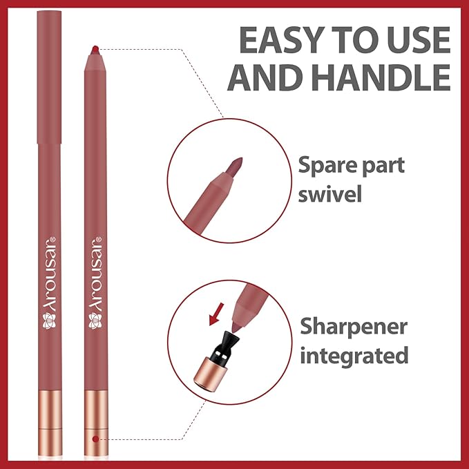 Matte Lip Liner, Highly Pigmented Natural Lip Makeup, Highly