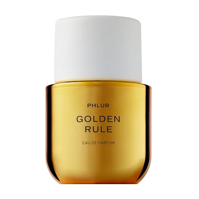 PHLUR Golden Rule Eau de Parfum - Full Size Perfume Fragrance - Fruity Floral Perfume with Mandarin, Pink Pepper, Pear, Jasmine, Coconut Milk, Sandalwood & Vanilla Cream (50mL)