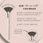 HALEYS Fan Brush VEGAN+CRUELTY-FREE, Sustainable Wood, Vegan Bristles for Airbrushed Finish, For highlighter application, Streak-free, Perfect Blending, Blurs, Smooths with Control