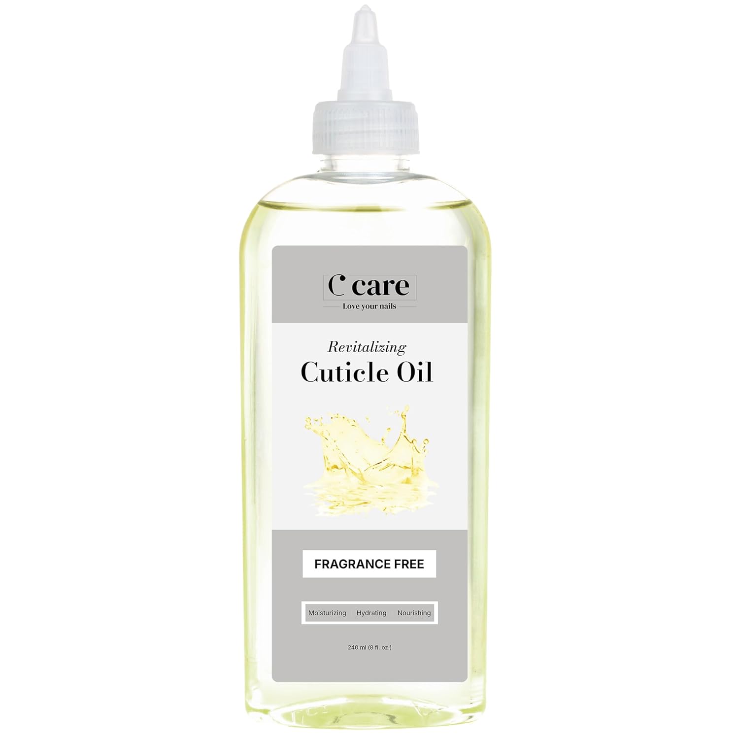 C CARE Fragrance-Free Cuticle Oil For Nails - Repairs Cuticles Overnight - Moisturizes and Strengthens Nails and Cuticles - 8 oz