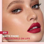 Silky Smooth Retractable Matte Lip Liner Pencil, Ruby Red Lip Liner Long-Lasting Creamy Formula for Shaping & Sculpting Lips, Matte Velvet Pigmented Lip Liner Crayon Lipstick 07#