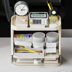 3-Tier Desk Organizers & Dispensers，Mail Holder for Office Desk Organization，Kitchen Spice Rack or Bathroom Countertop Organizer, Gift for Teachers, Classmates, and Friends (Beige)