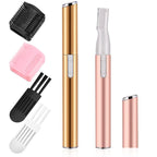Chumia 2 Pcs Electric Eyebrow Trimmer Women Precision Face Razors Mini Shaver with Comb Christmas Women Gift Battery Operated Personal Epilator for Face Neck Fuzz Lips Leg(Gold, Light Pink)