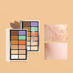 All In One Color Correcting Palette + 8 Makeup Brushes, 3D Cosmetics Cream Contour Highlighting Foundation Makeup Palette Long Lasting for Sculpt &Highlighting, Define Cheekbones