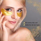 32 Pairs 24K Gold Under Eye Patches with 4 pieces of Lip Mask, Anti-Aging Eye Mask, Under Eye Mask Dark Circles and Puffiness, Wrinkles Patches with Hydrogel, Collagen Eye Pad