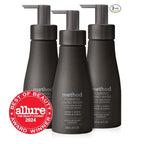 Method Premium Foaming Hand Wash, Vetiver + Amber, Reusable Black Aluminum Bottle, Biodegradable Formula, 10 fl oz (Pack of 3)