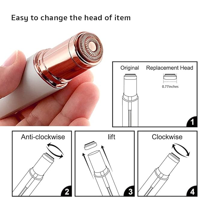 tuokiy Facial Hair Remover Replacement Heads for Finishing Touch Flawless Women's Painless Hair Remover