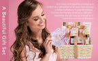 Bath and Body Gift Baskets for Women, 12 Pcs Vanilla Oat Spa Gifts for Women. Bath Gift Set Enriched Shea Butter. Home Spa with Shower Gel, Body Oil, Saint Roy Gifts for Mom