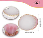 Nail Polish Palette, 2Pcs Resin Nail Art Palette, Nail Painting Mixed Color Palettes, Gold Edge Makeup Mixing Tray, Nail Supplies For Nail Techs, Nail Art Display Board(Orbicular)