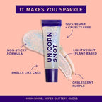 UNICORN SNOT Lip Gloss, Long-Lasting Sparkly Lip Shine, Vegan & Cruelty Free, Non-Sticky Formula, Lip Gloss for Festivals and Rave Makeup, Clear (Cosmos)