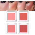 Blush for Cheeks Professional Makeup Palette, Comes with 4 Separate Powder Palette,Blendable and Fade-Resistant for Eyes,Lips & Cheeks Long-Wear Matte Finish,Color-Coral Nude Pink Red Comes with Brush