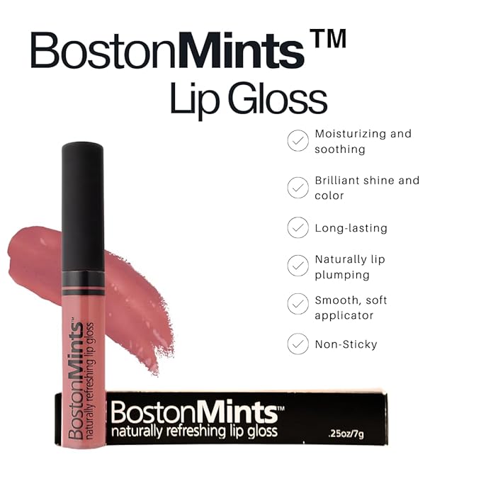 Plum Island Sand Lip Gloss (.25oz) -Vegan, gluten-free, cruelty-free formula with Aloe, Vitamins C & E, and a refreshing hint of spearmint extract for soft and hydrated lips.