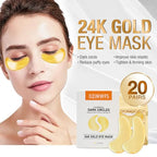 Organic 24K Gold Eye Mask with Collagen. Treatments reduce Puffy Eyes and Dark Circles Reduce Wrinkles and Fine lines