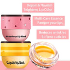 3 Pcs Bee Lip Balm Honey Pot, Honey Strawberry Apple Lip Mask Overnight, Moisturizing Lip Sleeping Mask, Hydrate Repair Prevent Dry Cracked Lip Exfoliator Lip Care (Honey+Strawberry+Apple Lime)