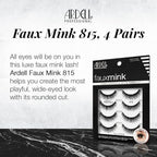 Ardell Faux Mink Lashes 815, Ultra-Soft, Natural Look False Eyelashes, Reusable Strip Lashes, 4 Pairs, 1 Pack