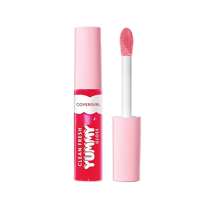COVERGIRL Clean Fresh Yummy Lip Gloss, Sheer, Natural Scents, Vegan Formula - My Strawbooty