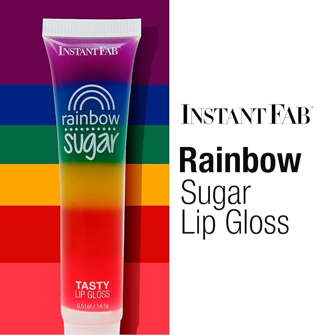 STUDIO LIMITED Instant Fab Crystal Shiny Rainbow Lip Gloss Long Lasting Ultra Hydrating Plumping Lip Gloss for women girls Value Pack 14ml/ 0.47oz (Rainbow, 6 Pcs)