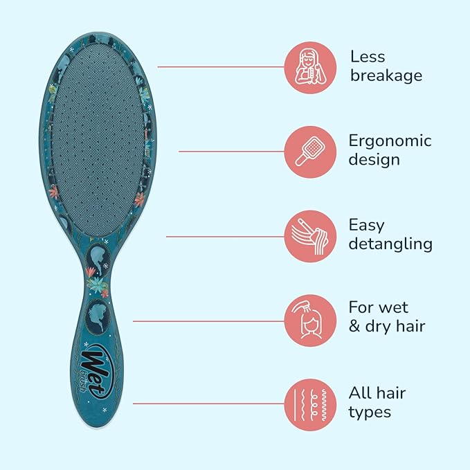 Wet Brush Original Detangler Hair Brush, Anna & Elsa (Disney Love), Ultra-Soft IntelliFlex Bristles, Detangling Bristles Glide Through Tangles (Wet Dry & Damaged Hair), Women & Men