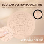 Air Cushion CC Cream Foundation - Mushroom Head BB Creams, Long Lasting Concealing Brightening, Moisturizer Face Cream,Facial Skin Care Makeup For All Skin Types (Medium Deep)