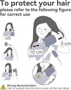 Hair Dryers for Women, CONFU Hair Dryer with Diffuser, Blow Dryers for Men, Hairdryer with Diffuser Attachment, Portable Lightweight Fast Drying Negative Ion Hairdryer for Home