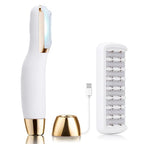 Sonic Dermaplane Razor for Women Face, Dermaplaning Tool for Face, Sonic Edge Technology, Facial Hair Removal for Women, Peach Fuzz with 8 Replaceable Blades(White)