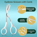 TsMADDTs Tweezers for Women, 8 in 1 Eyebrow Kit with Tweezers, Trimmer, Scissor, Razor, Brush with Travel Bag, Eyebrow Shaping Kit