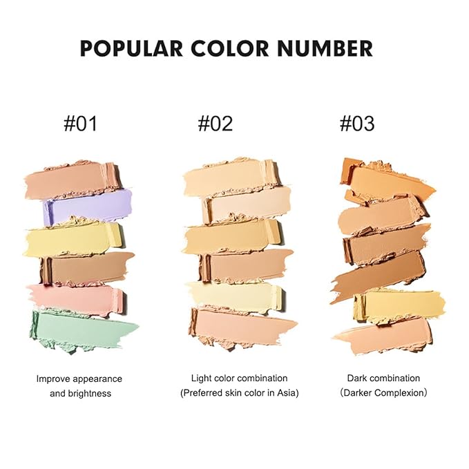 Color Correcting Concealer Palette 6 Colors Lightweight Smooth