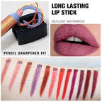 Light Purple Lip Liner Pencil, Smooth Matte Lipstick Crayon with Lip Pencil Sharpener for Women, Velvet Smudge Proof Smudgeproof Waterproof No Transfer Makeup Forever Lipliner 504#