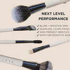 HALEYS Concealer Brush VEGAN+CRUELTY-FREE, Sustainable Wood, Vegan Bristles for Airbrushed Finish, For Creams,Liquids, Powder, Streak-free, Perfect Blending, Buffs, Smooths with Control, Special shape