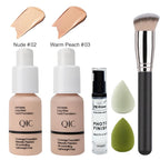 All In One Makeup Kit Full Kit,12 Colors Eyeshadow Palette,6 Colors Lipstick Set,2Full Coverage Foundation,Primer, Eyebrow Soap,Waterproof Eyeliner and Mascara(102 Nude +103 Warm peach+Shimmer Shadow)