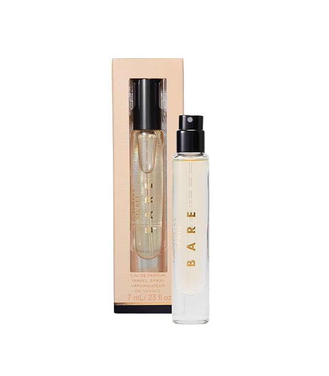 Victoria's Secret Bare Eau de Parfum Travel Spray, Notes of Australian Sandalwood, Mandarin Madagascar & Egyptian Violet, Mini Perfumes for Women (0.23 oz)