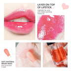 Plumping Lip Oil - Hydrating Lip Oil Plumping Lip Gloss, Crystal Jelly Moisturizing Lip Oil/Polished Lip Oil Lines/Tint Moisturizing Transparent Lip Balm Care Stick (Raspberry)