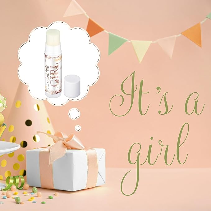 50 Pack Boho Baby Shower Lip Balm Party Supplies Bulk for Girls Guests Boys Baby Shower Gifts Neutral Gender Reveal Favors Prizes Souvenirs Winners Thank You Appreciation Gifts