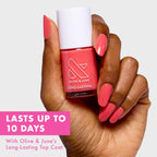 Olive & June Long Lasting Nail Polish | Plump, Gel-Like Finish, No Lamp Needed | Lasts up to 10 days | Salon-Quality at Home | 15-Free, Vegan & Cruelty-Free | Chip-Resistant | Perfect Pinwheel | Coral