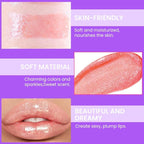 Glitter Liquid Lip Gloss,Peach Shimmer Lipstick, Waterproof Shimmer Lip Stain Lip Glaze, High Shine Long Lasting Shiny Lip Color Makeup 02#