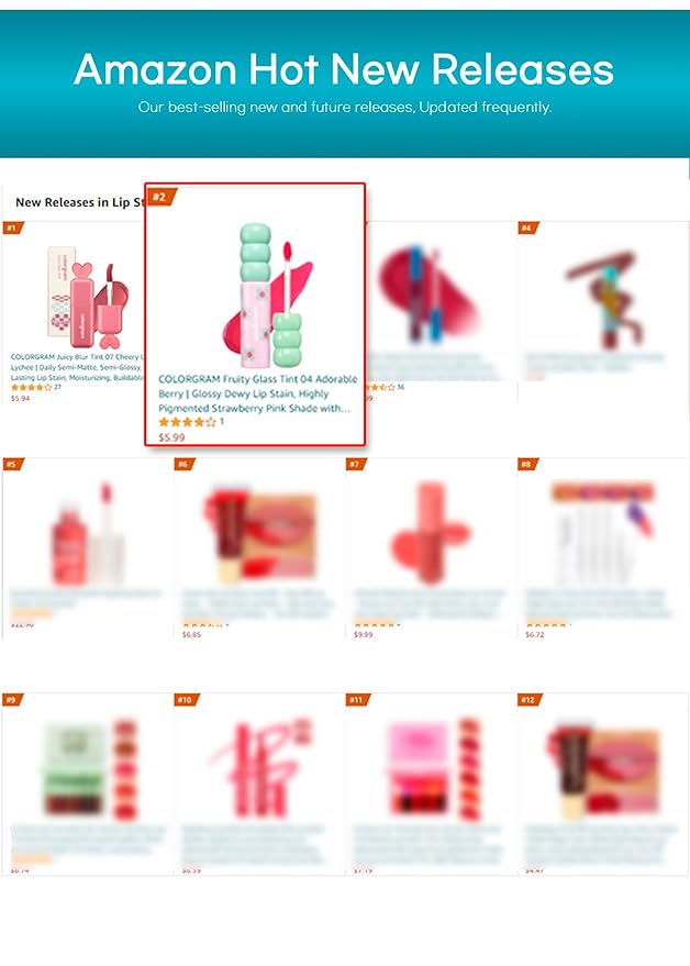COLORGRAM Fruity Glass Tint 04 Adorable Berry | Lip 11 Oz