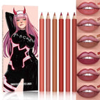 6-Color Velvet Matte Lipstick Pencils Pack for Lips Makeup, Ultra Smooth Creamy Hydrating, Long-Lasting High lmpact Color Soft Finish, Moisturized Lips (6Pcs Matte Lip pencils Set-D, Pack of 1)