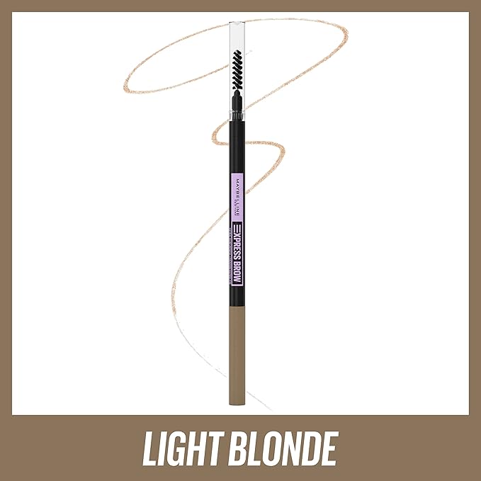Maybelline Brow Ultra Slim Defining Eyebrow Makeup Mechanical Pencil With 1.55 MM Tip And Blending Spoolie For Precisely Defined Eyebrows, Light Blonde, 0.003 oz.