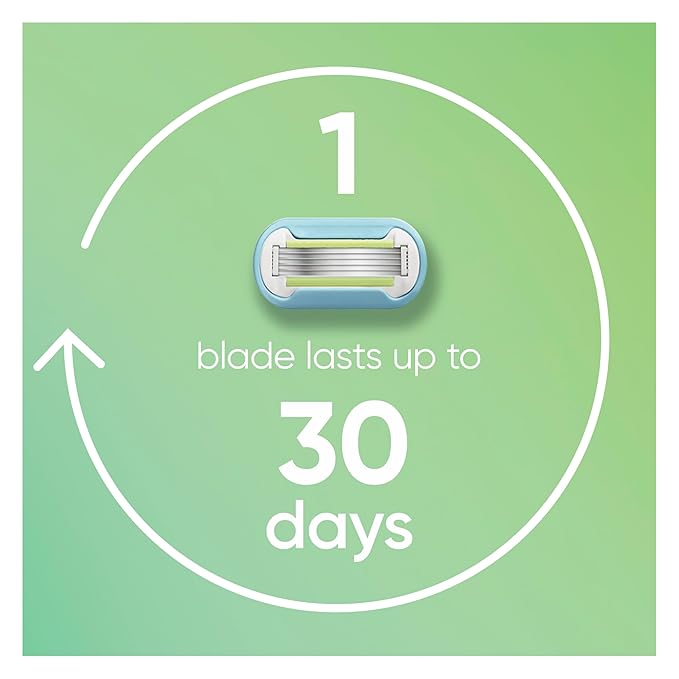 Gillette Venus Extra Smooth Razor for Women, Includes 1 Reusable Razor Handle + 4 Refills, 5-Bladed, Ergonomic No-Slip Gel Handle and Shower Holder