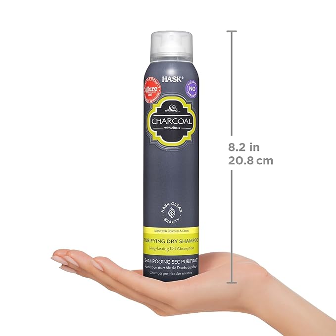 HASK Charcoal Clarifying Dry Shampoo Duo (4.3oz-Qty 2) & Argan Oil Repairing Deep Conditioner Packette, Aluminum-Free, Sulfate-Free, Paraben-Free, Color Safe, for All Hair Types