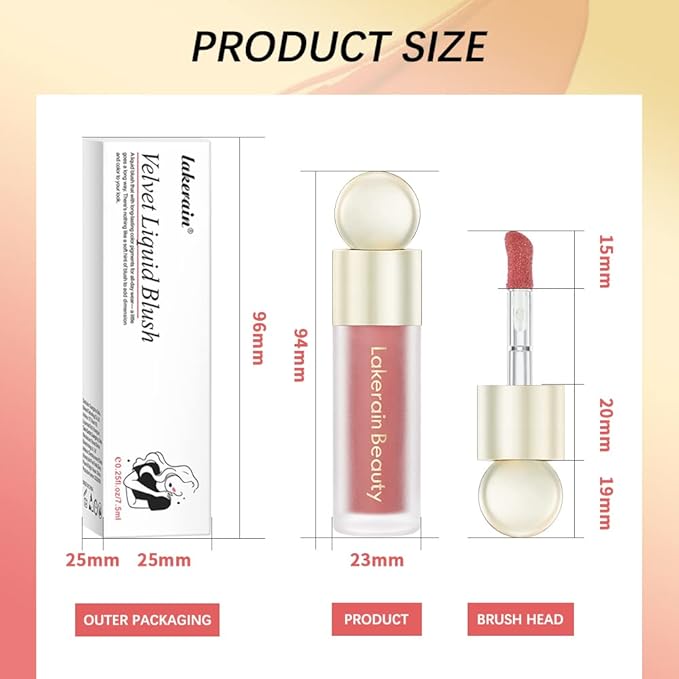 Natural-Looking Matte Finish Liquid Blush Face Tint - Waterproof & Long-lasting Pink & Red Blush Stick (4)