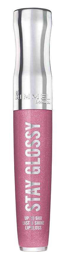 Rimmel Stay Glossy Lip Gloss - Non-Sticky and Lightweight Formula for Lip Color and Shine - 030 Cake for Breakfast, .18oz